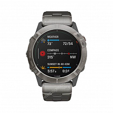 smart Часы Garmin Fenix 6X Pro Solar титановый с титановым браслетом