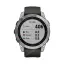 спортивные Часы Garmin Fenix 7 серебристый с графитовым силиконовым ремешком