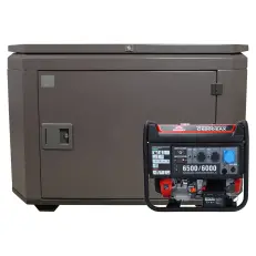 SUNREKA G6500EAX в тихом зимнем кожухе 1200 RAL 8019 - бензиновый генератор