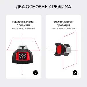 RGK SP-612 - ротационный нивелир (ротационный / красный луч / диаметр до 600 м с приемником