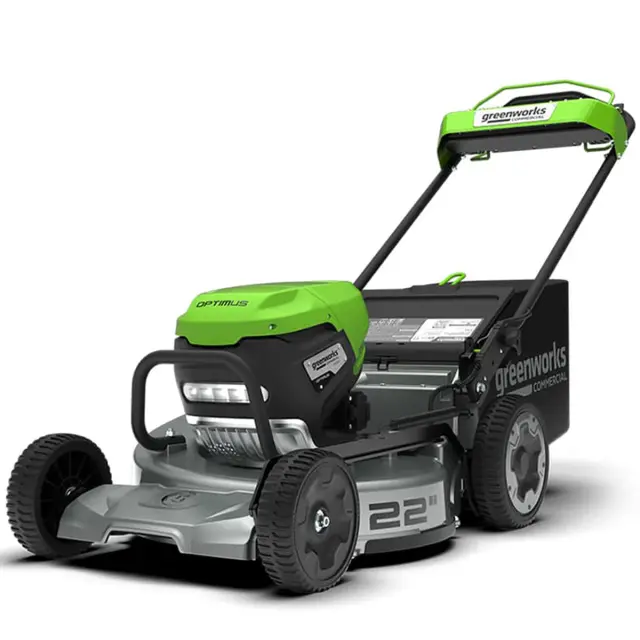 Greenworks LM221S бесщеточная, 82V - аккумуляторная газонокосилка самоходная