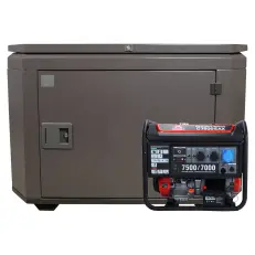 SUNREKA G7500EAX в супертихом зимнем кожухе 1400SS RAL 8019 - бензиновый генератор