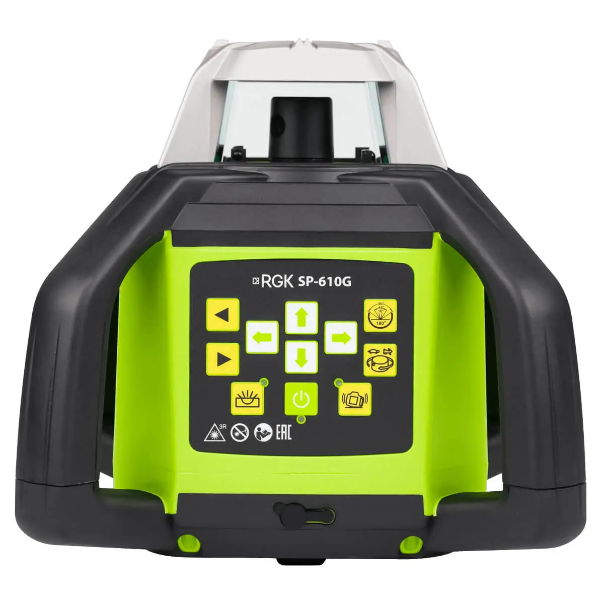 RGK SP-610G - ротационный нивелир (ротационный / зелёный луч / 900м с приемником / ±0,05 мм / АКБ)