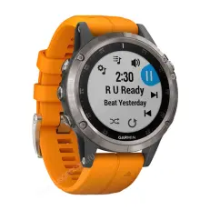 smart Часы Garmin Fenix 5 Plus Sapphire титановый с оранжевым ремешком Россия