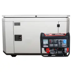 SUNREKA G10000EAX в тихом зимнем кожухе 1200 RAL 7035 - бензиновый генератор