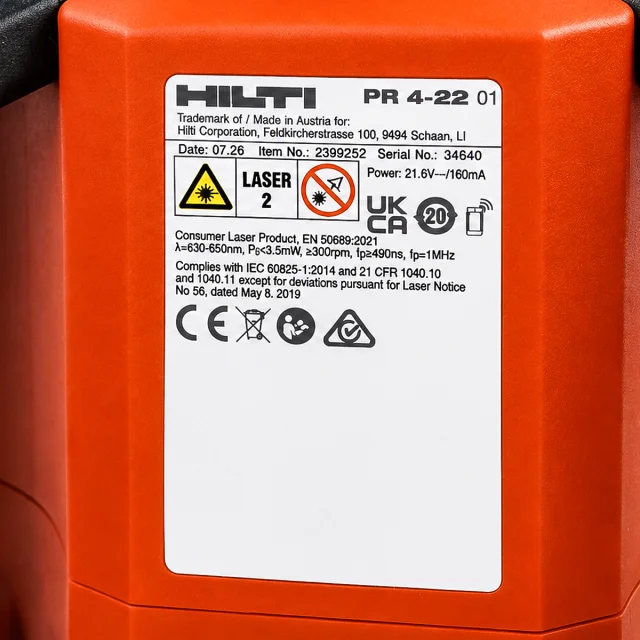 HILTI PR 4-22 - комплект ротационного нивелира