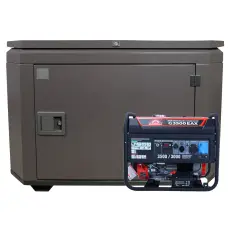 SUNREKA G3500EAX в тихом зимнем кожухе 1200 RAL 8019 - бензиновый генератор