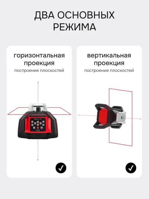 RGK SP-612 - ротационный нивелир (ротационный / красный луч / диаметр до 600 м с приемником