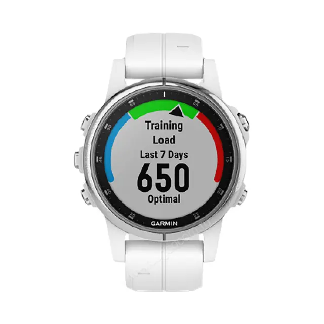 беговые часы Garmin Fenix 5S Plus Sapphire белые с белым ремешком