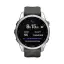 беговые часы Garmin Fenix 7S серебристый с графитовым силиконовым ремешком