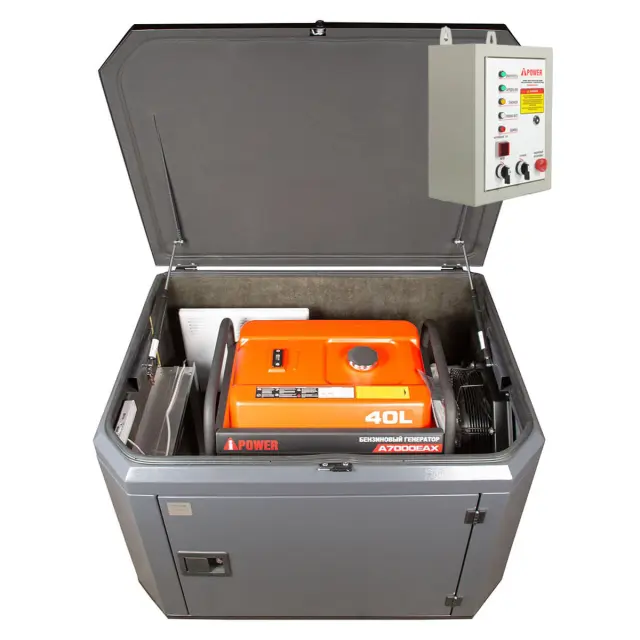 A-iPower A7000EAX в тихом зимнем кожухе 1200 RAL 7024 + блок автозапуска A-iPower 230 В, 50 А