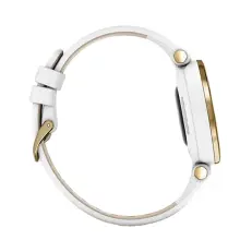 Часы для спорта Garmin Lily светло-золотистый безель, белый корпус и итальянский кожаный ремешок