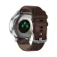 Garmin Vivomove HR серебряные с темно-коричневым кожаным ремешком gps часы