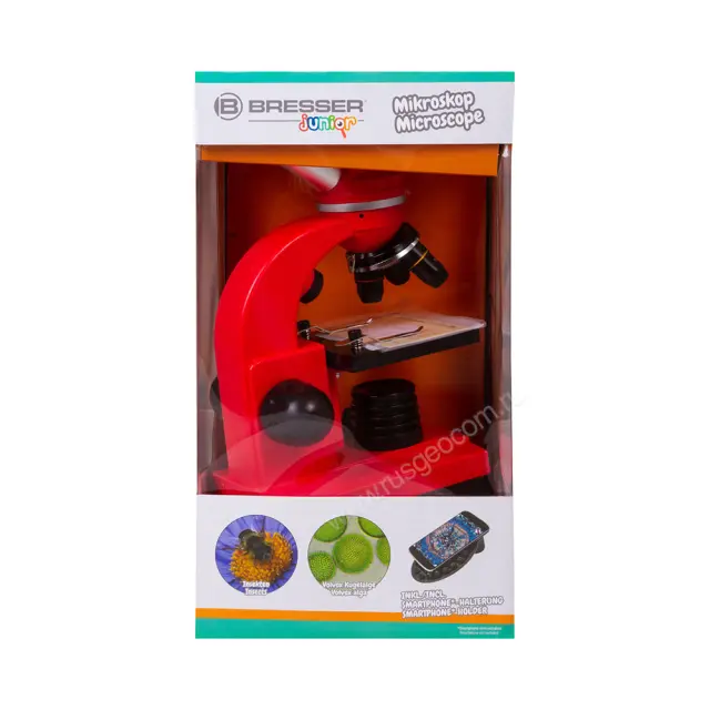 коробка Микроскоп Bresser Junior Biolux SEL 40–1600x, красный