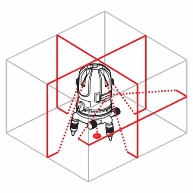RGK UL-41 с калибровкой - лазерный нивелир (110° / красный луч / 60м с приемником)