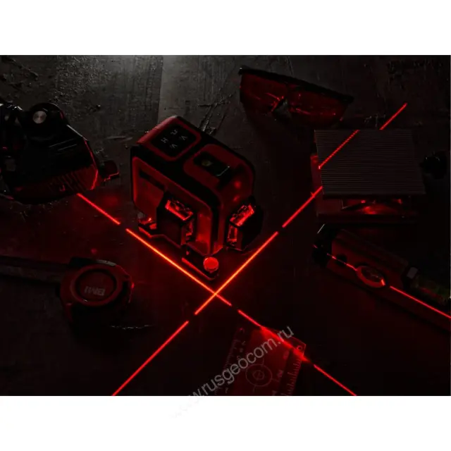 RGK PR-38R с калибровкой + штанга-упор - лазерный нивелир 3d с красным лучом