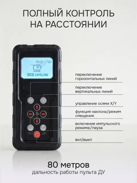RGK SRV-4D PLUS - построитель плоскостей (360° / зеленый луч / 70м с приемником / АКБ)