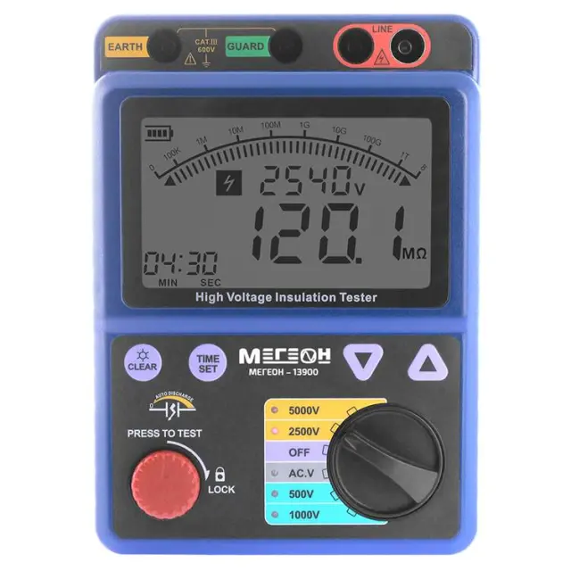 МЕГЕОН 13900 с поверкой - измеритель сопротивления изоляции (мегаомметр)