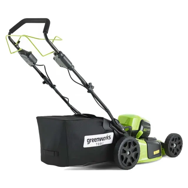 Greenworks GD60LM46SP бесщеточная, 60V с АКБ 2 Ач + ЗУ 2А - аккумуляторная газонокосилка