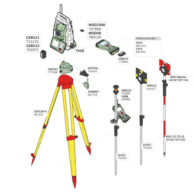 Аксессуары тахеометра TS15 G R1000 (1")