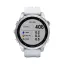 Часы для спорта Garmin Fenix 7S серебристый с белым силиконовым ремешком