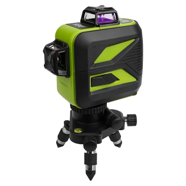 RGK PR-3G + штанга-упор - лазерный нивелир 3d с зеленым лучом
