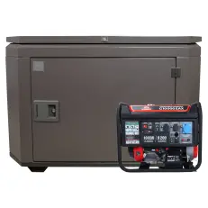 SUNREKA G10000EAX в тихом зимнем кожухе 1200 RAL 8019 - бензиновый генератор