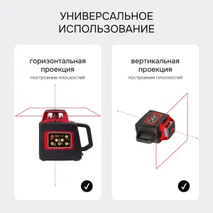 RGK SP-400 - ротационный нивелир (ротационный / красный луч /400м с приемником / ±0,1 мм / АКБ)