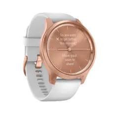 смарт Часы Garmin Vivomove Style розовое золото с белым силиконовым ремешком