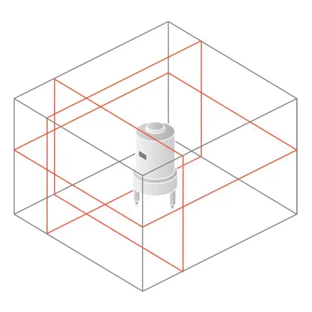 Схема лучей лазерного нивелира Bosch GLL 3-80 C