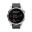 smart Garmin Fenix 7S серебристый с графитовым силиконовым ремешком