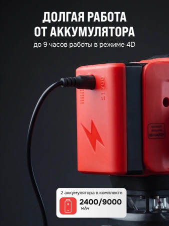RGK ALPHA 4D - лазерный уровень 4D (360° / зелёный луч / 40м / АКБ)