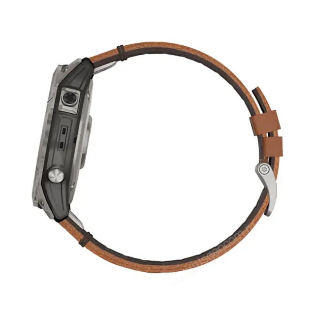 gps Часы Garmin Fenix 7X Sapphire Solar титановый черный с коричневым кожаным ремешком