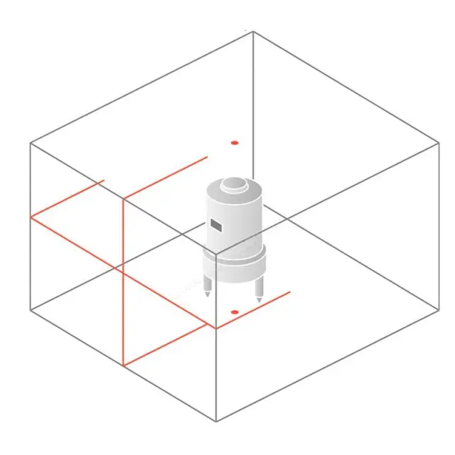 Схема лучей нивелира Bosch UniversalLevel 2 SET
