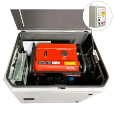 A-iPower A9000EAX в тихом зимнем кожухе 1200 RAL 7035 + блок автозапуска A-iPower 230 В, 50 А