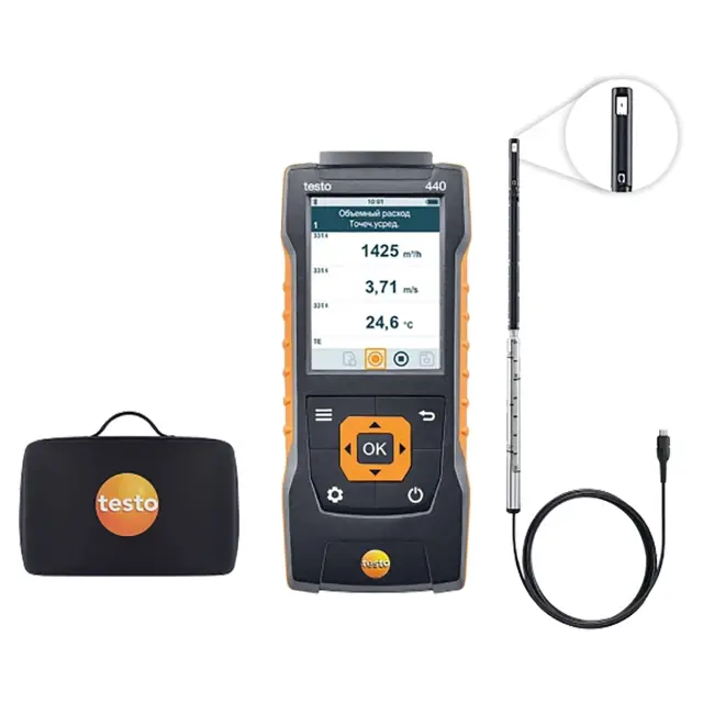 Комплект Testo 440 с зондом с обогреваемой струной и кейсом
