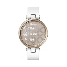 Часы для спорта Garmin Lily кремово-золотистый безель, белый корпус и силиконовый ремешок