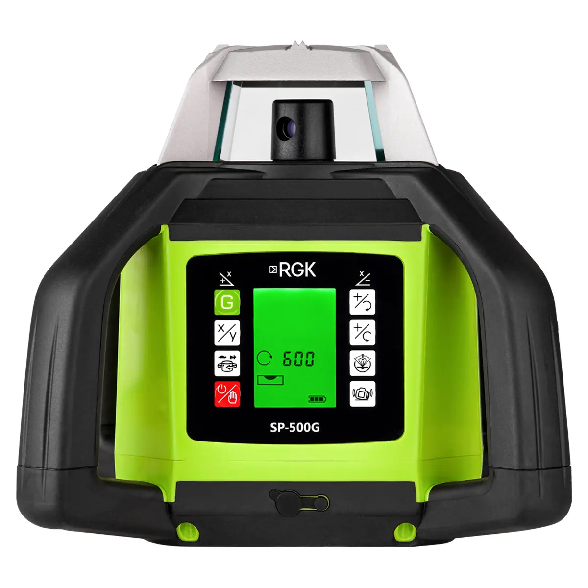 RGK SP-500G - ротационный нивелир (ротационный / зеленый луч / 900м с приемником / АКБ)