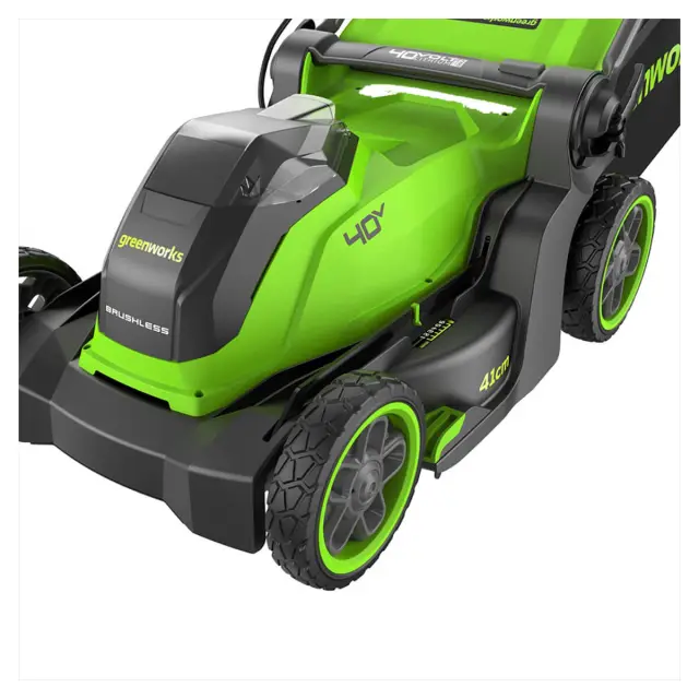 Greenworks GD40LM411 бесщеточная, 40V с АКБ 8 Ач, без ЗУ  - аккумуляторная газонокосилка