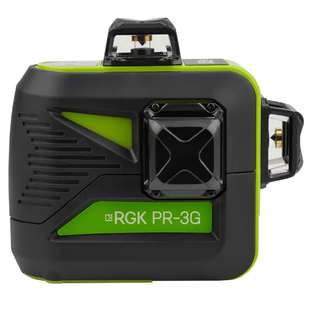 RGK PR-3G + штатив, приемник, рейка - лазерный нивелир 3d с зеленым лучом