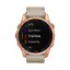 Часы с gps Garmin Fenix 7S Sapphire Solar титановый цвета розовое золото с песчаным кожаным ремешком