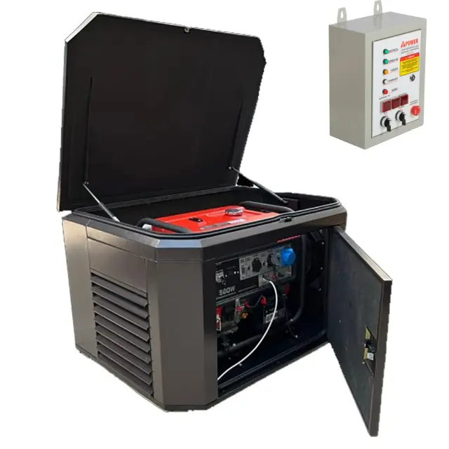 A-iPower A8000EAX в супертихом зимнем кожухе 1400SS RAL 8019 + блок автозапуска A-iPower 400 В, 25 А