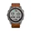 беговые Часы Garmin Fenix 7X Sapphire Solar титановый черный с коричневым кожаным ремешком