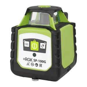 RGK SP-100G с калибровкой - ротац. нивелир (ротационный / зеленый луч / 250м с приемником / ±0,15 мм)
