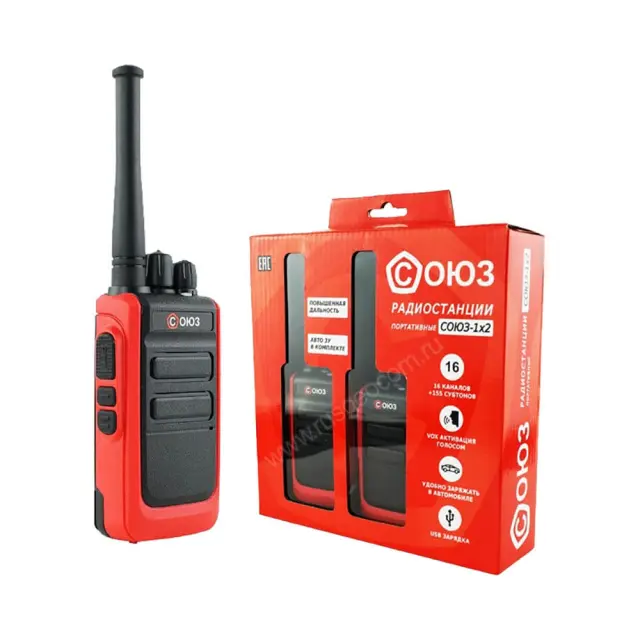 Рация СОЮЗ-1х2 красный