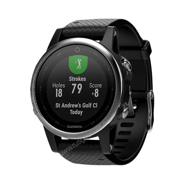смарт Часы Garmin Fenix 5S серебристые с черным ремешком