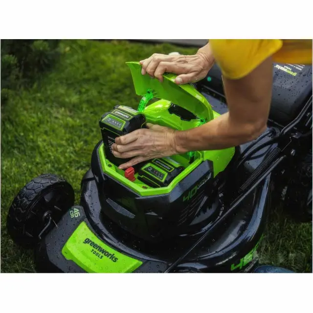 Greenworks GD40LM46SP бесщеточная, 40V с АКБ 8 Ач + ЗУ 4А двойное - аккумуляторная газонокосилка