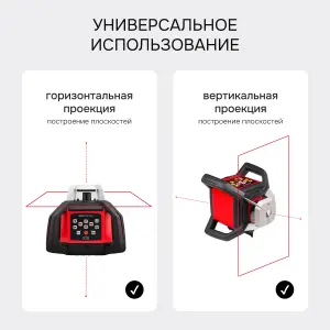 RGK SP-610 - ротационный нивелир (ротационный / красный луч / 800м с приемником / ±0,05 мм / АКБ)