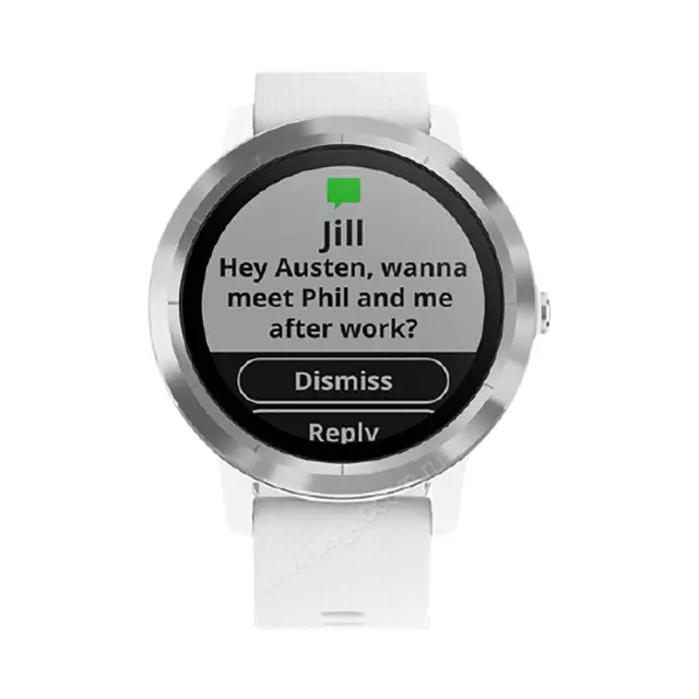 часы для бега Garmin Vivoactive 3 серебристые с белым ремешком