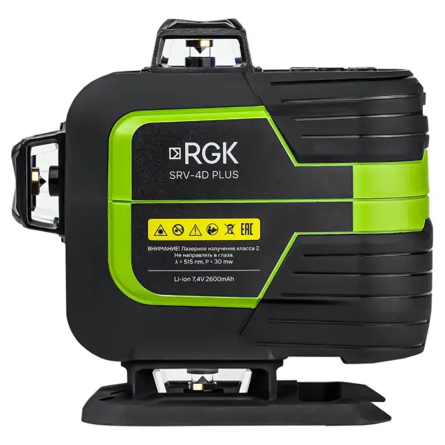 RGK SRV-4D PLUS - построитель плоскостей (360° / зеленый луч / 70м с приемником / АКБ)